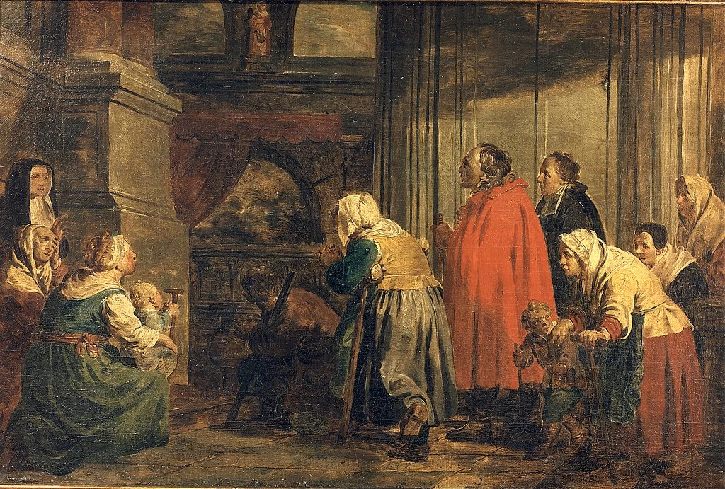 Pieter Jozef Verhaghen - La beata Margherita di Lovanio venerata dai fedeli, Sint, Pieterskerk, Lovanio